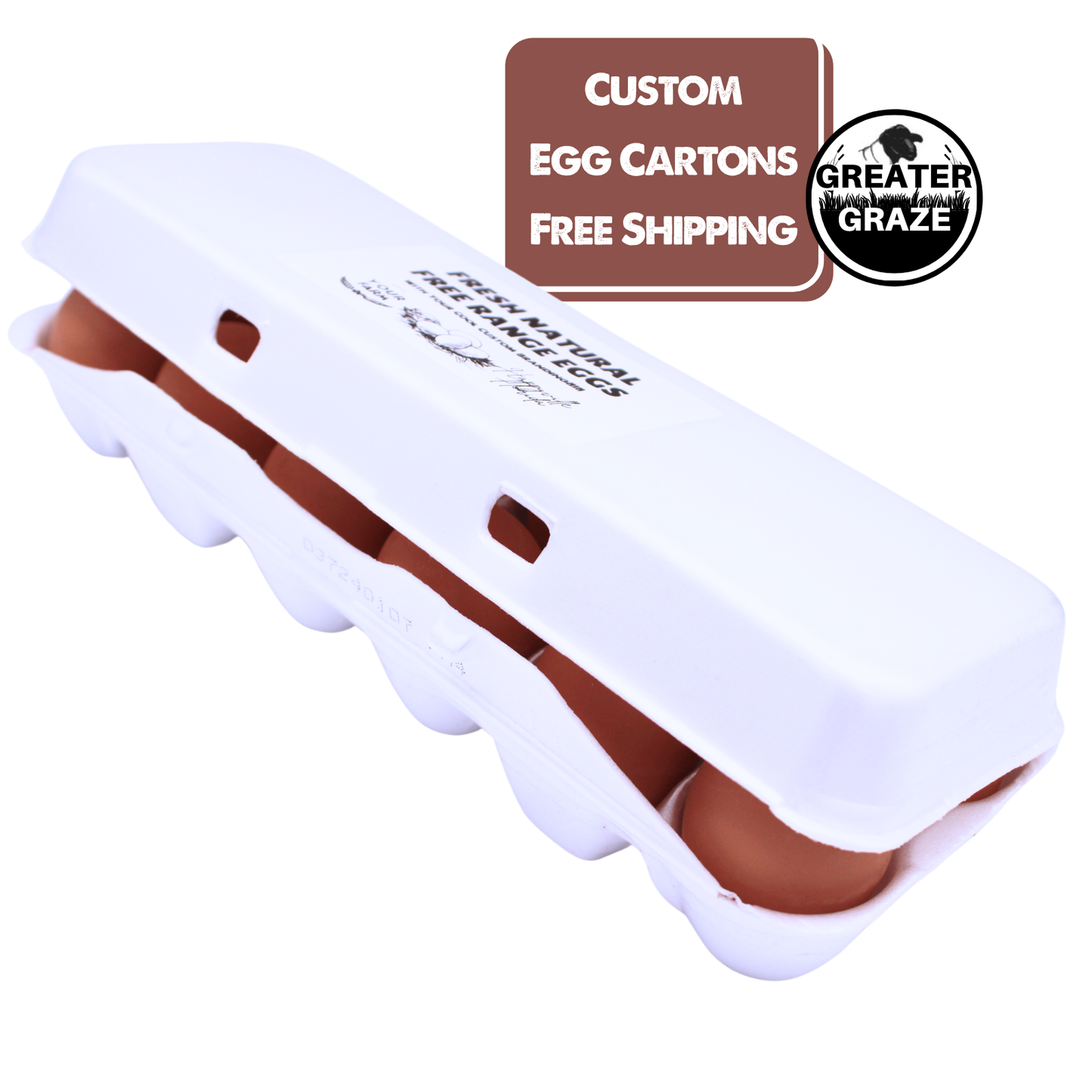 Customized White Egg Cartons (25pack/ 50pack/ 100pack)